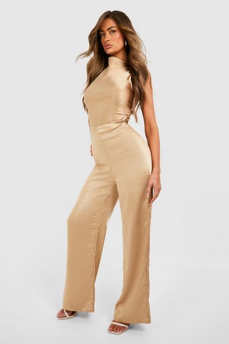 Bridesmaid Satin High Neck Jumpsuit