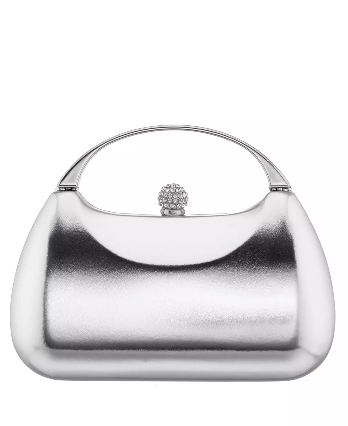 Women's Metallic Minaudiere bag with Metal Handle