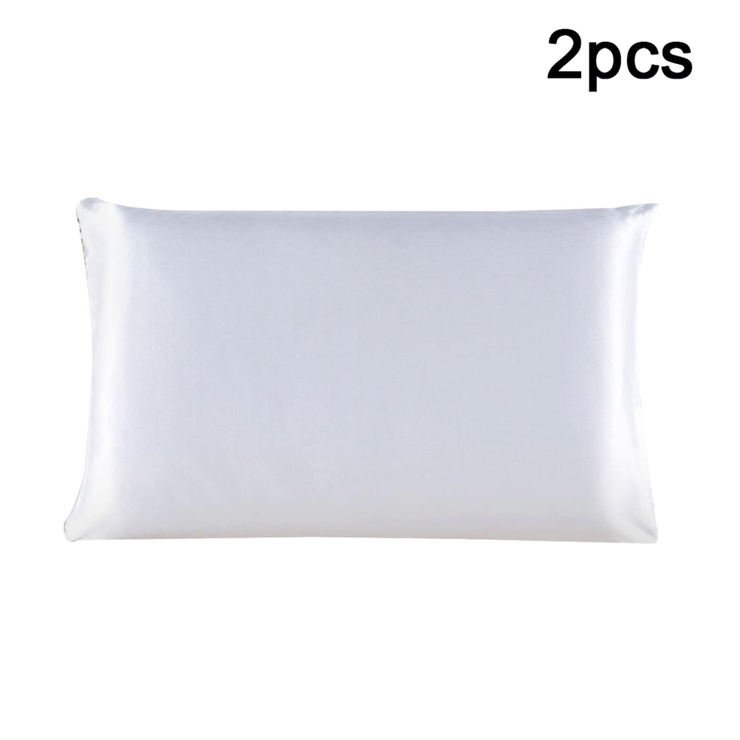 PiccoCasa 100% Mulberry Silk Pillowcase 2 Piece Queen Size Pillowcases, Snow White